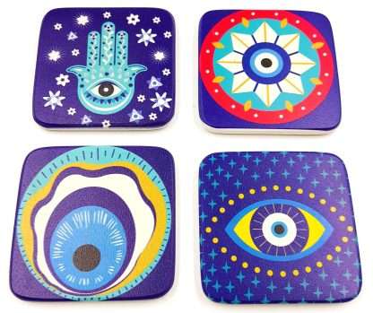 Evil Eye Coasters- Assorted set of 4
