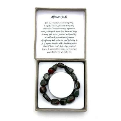 Large Beaded Bracelet African Jade - Image 3