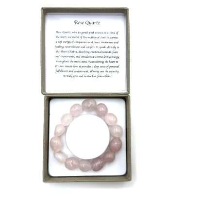 Large Beaded Bracelet Rose Quartz - Image 3