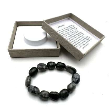 Large Beaded Bracelet Dark Labradorite