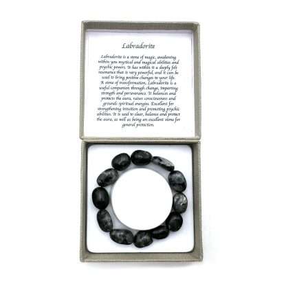 Large Beaded Bracelet Dark Labradorite - Image 3