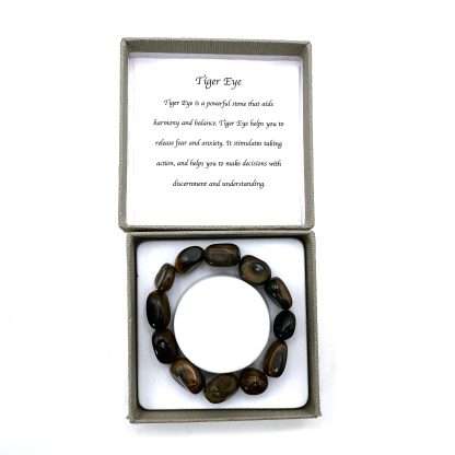 Large Beaded Bracelet Tiger Eye - Image 3