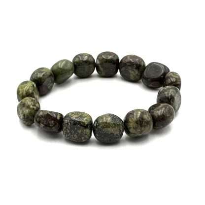 Large Beaded Bracelet Dragon Blood Jasper - Image 2