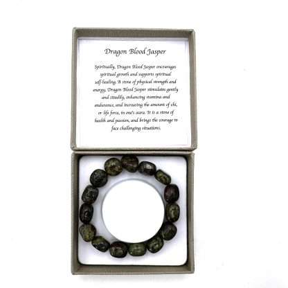 Large Beaded Bracelet Dragon Blood Jasper - Image 3