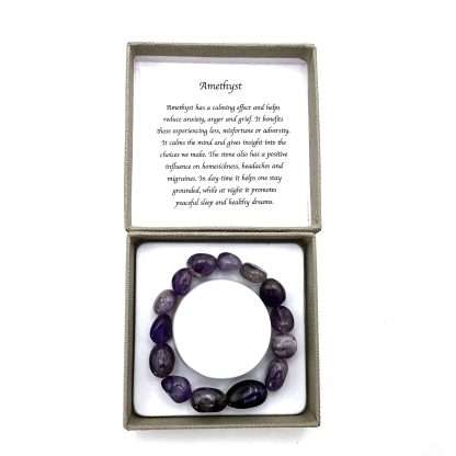 Large Beaded Bracelet Amethyst - Image 3