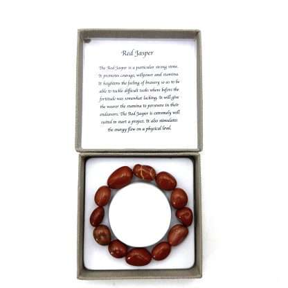 Large Beaded Bracelet Red Jasper - Image 3