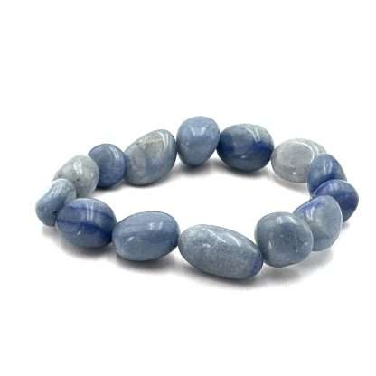 Large Beaded Bracelet Blue Chalcedony - Image 2