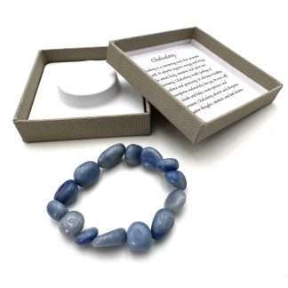 Large Beaded Bracelet Blue Chalcedony