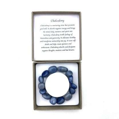 Large Beaded Bracelet Blue Chalcedony - Image 3