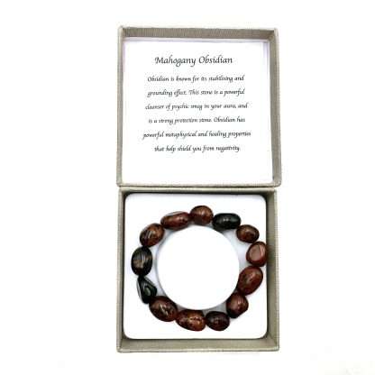 Large Beaded Bracelet Mahogany Obsidian - Image 3