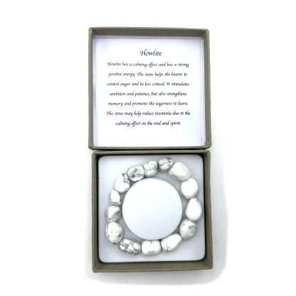 Large Beaded Bracelet American Howlite - Image 3