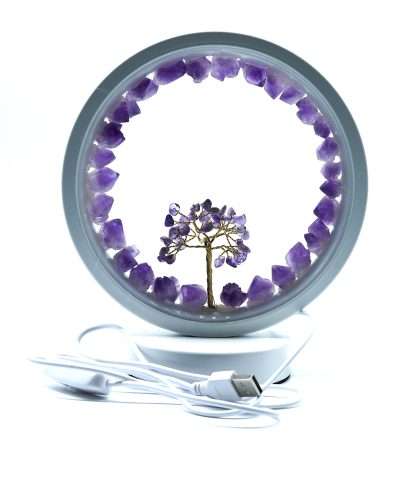 Amethyst LED USB Lamp with Gemstone Tree - Image 2