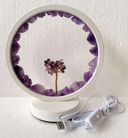 Amethyst LED USB Lamp with Gemstone Tree - Image 4