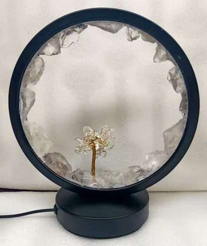 Clear Quartz LED USB Lamp with Gemstone Tree - Image 4