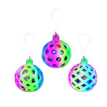 Sensory Squishy Glitter Ball Keychain - Image 2