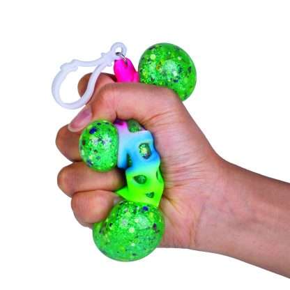 Sensory Squishy Glitter Ball Keychain - Image 4