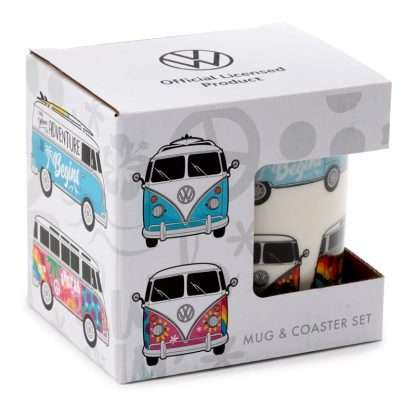 Volkswagen VW T1 Camper Bus Porcelain Mug & Coaster Set - Image 3