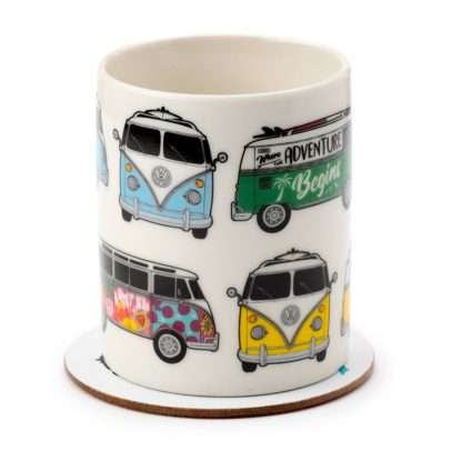 Volkswagen VW T1 Camper Bus Porcelain Mug & Coaster Set - Image 6
