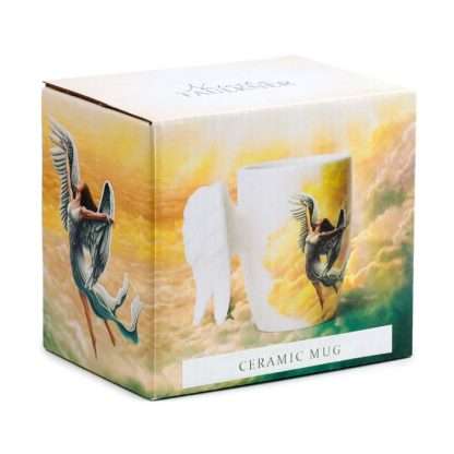 Angel Wings Ceramic Shaped Handle Mug with Decal - Image 2
