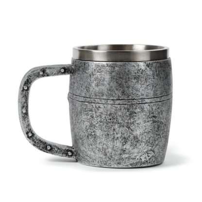 Decorative Medieval Knight Silver & Gold Helmet Tankard - Image 5