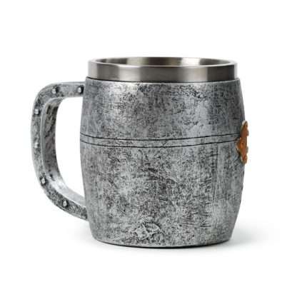 Decorative Medieval Knight Silver & Gold Helmet Tankard - Image 6