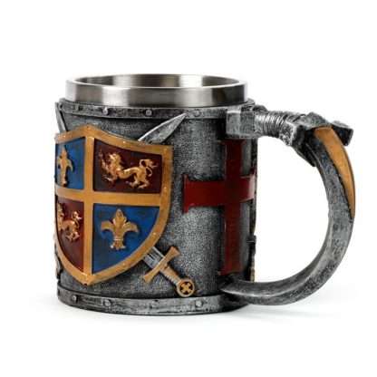 Decorative Coat of Arms Gold & Silver Tankard - Image 3