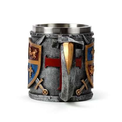 Decorative Coat of Arms Gold & Silver Tankard - Image 4