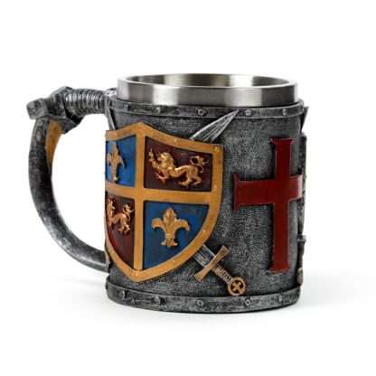 Decorative Coat of Arms Gold & Silver Tankard - Image 6