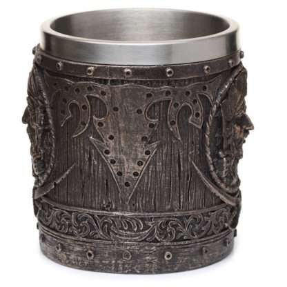 Decorative Brushed Gold Wood Effect Pirate Tankard - Image 2