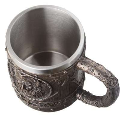 Decorative Brushed Gold Wood Effect Pirate Tankard - Image 5