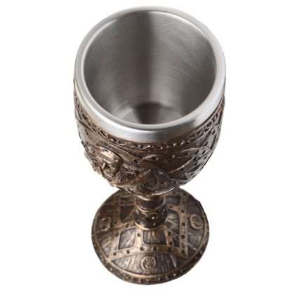 Decorative Brushed Gold Wood Effect Pirate Goblet - Image 2