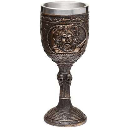 Decorative Brushed Gold Wood Effect Pirate Goblet - Image 3