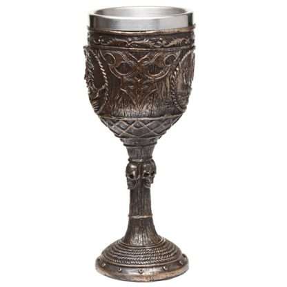 Decorative Brushed Gold Wood Effect Pirate Goblet - Image 4