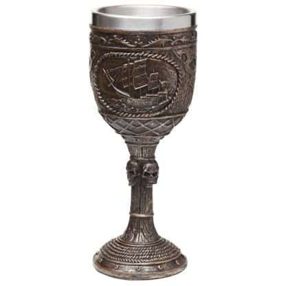 Decorative Brushed Gold Wood Effect Pirate Goblet - Image 5