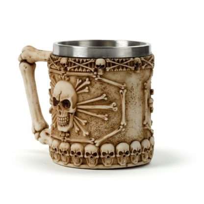 Decorative Skull & Bone Tankard with Bone Handle - Image 6