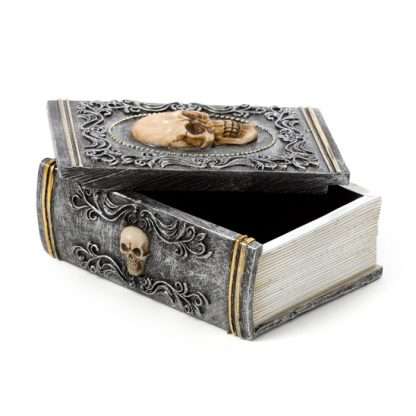 Skull Embellished Book Shaped Trinket Box - Image 2