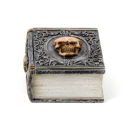 Skull Embellished Book Shaped Trinket Box - Image 3