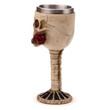Decorative Skulls with Red Rose in Mouth Goblet - Image 4