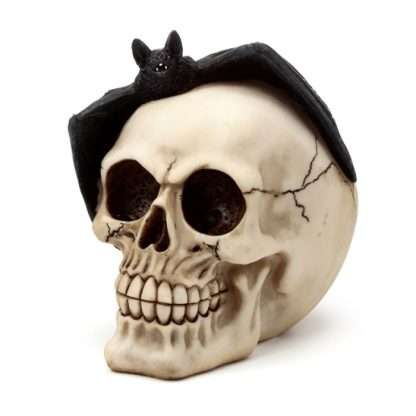 Gruesome Skull Head with Bat Decoration - Image 3