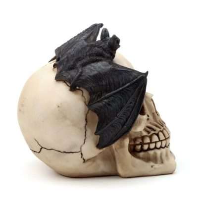 Gruesome Skull Head with Bat Decoration - Image 7