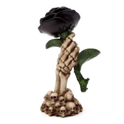 Skeleton Hand Holding Black Rose Decoration - Image 6