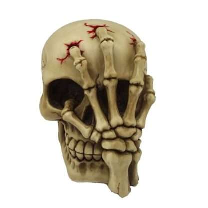 Gruesome Skull Head with Skeleton Claw Hand - Image 2