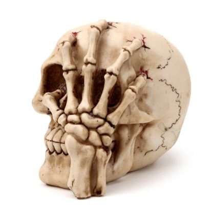 Gruesome Skull Head with Skeleton Claw Hand - Image 3