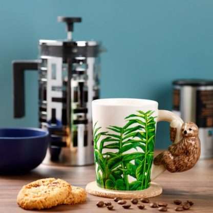 Jungle Explorer Sloth Ceramic Shaped Handle Mug - Image 5