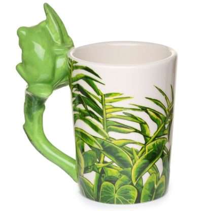 Tree Frog with Foliage Decal Ceramic Shaped Handle Mug - Image 3
