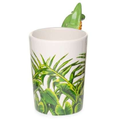 Tree Frog with Foliage Decal Ceramic Shaped Handle Mug - Image 4