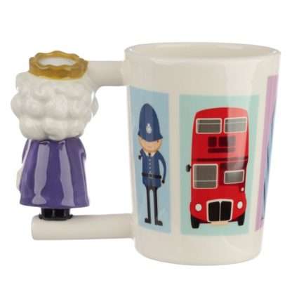 London Souvenir Queen Ceramic Shaped Handle Mug - Image 3