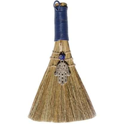 Wicca Broom  - Hamsa Hand with Evil Eye 20cm