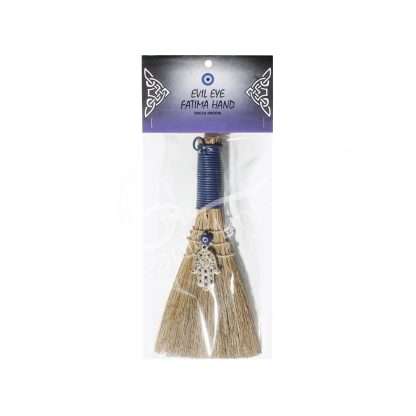 Wicca Broom  - Hamsa Hand with Evil Eye 20cm - Image 2