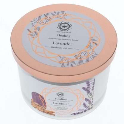 Green Tree Gemstone Candle - Healing Lavender & Amethyst - Image 2